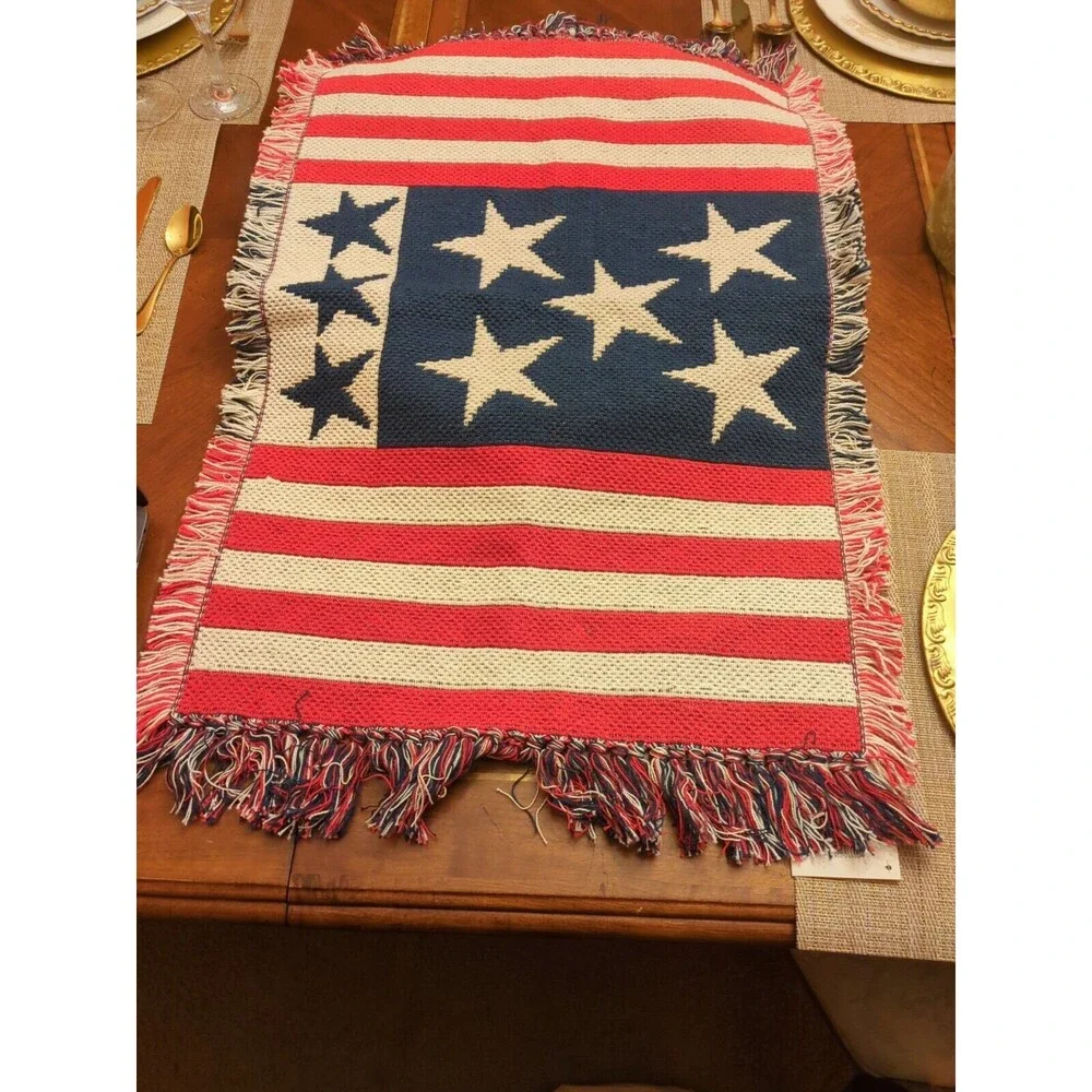 American Flag Jacquard USA PRINT Partriotic Rug 19
